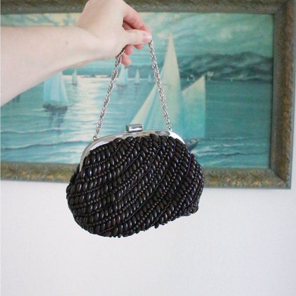 Handbags - Dark Brown Beaded Purse
